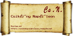 Csikány Napóleon névjegykártya